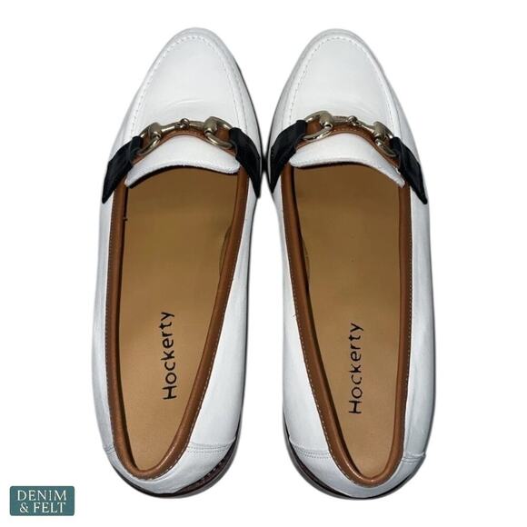 Hockerty Horsebit Loafers Men’s 43 White Burgundy Blue Italian Calf‎ Leather NEW main image 5